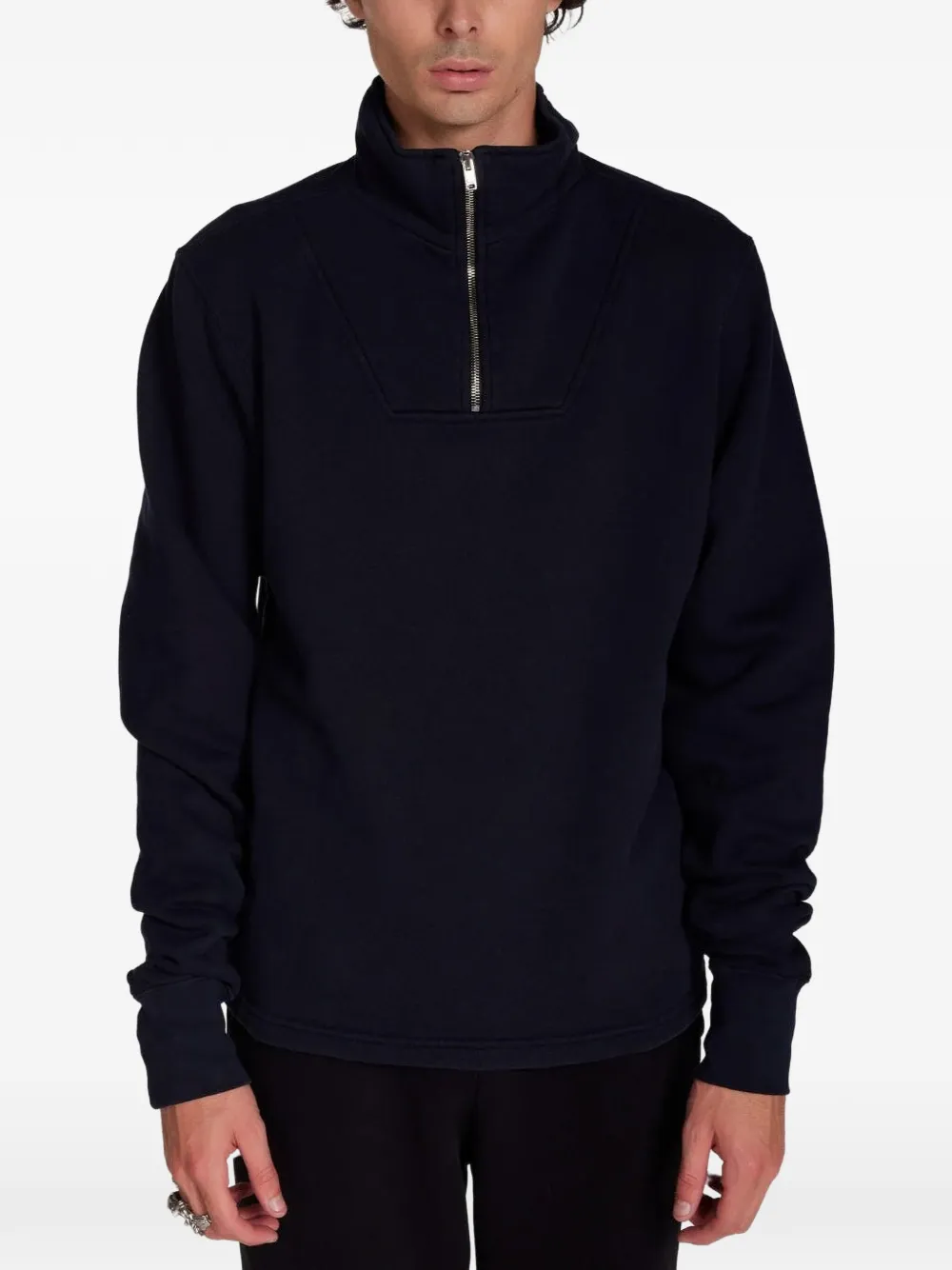 Les Tien panelled zip-up sweater - Blu