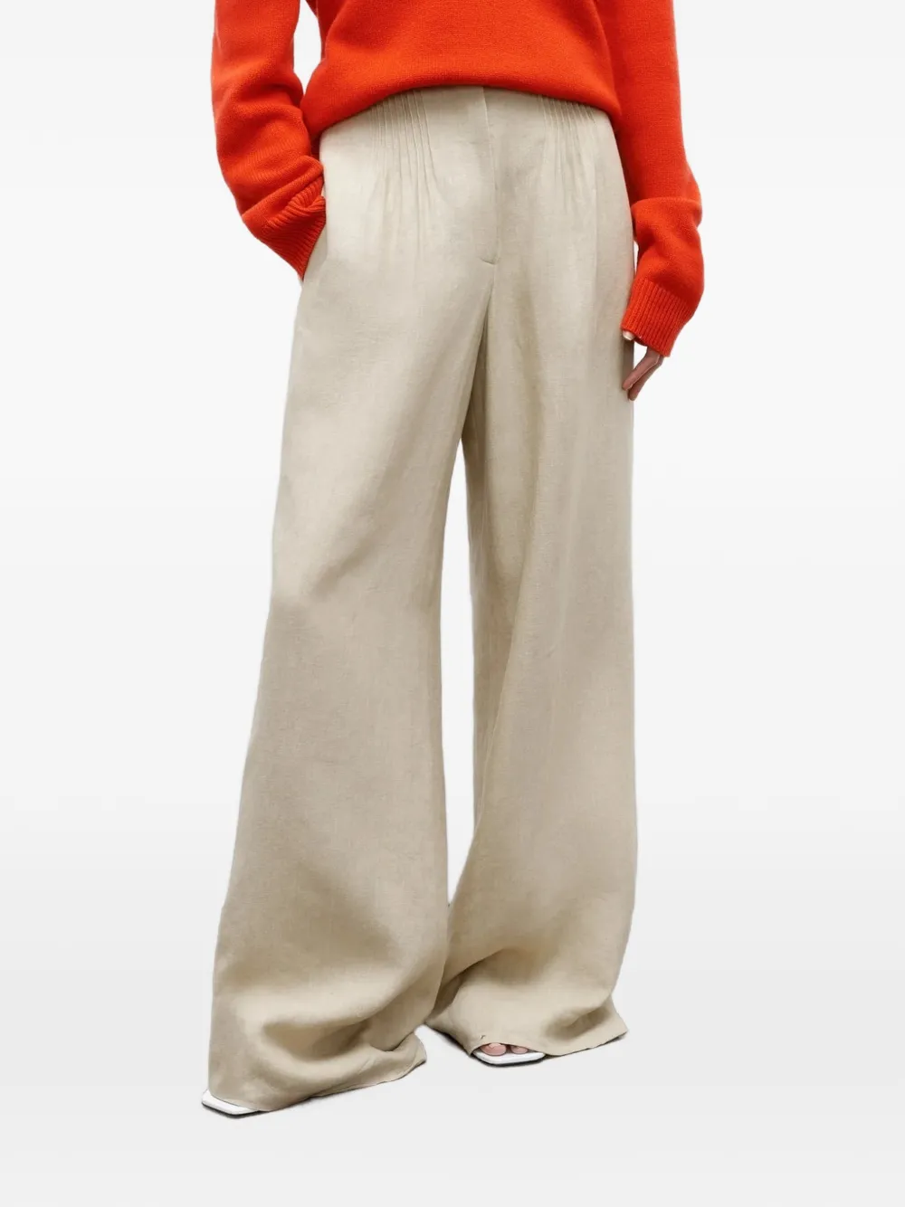 TWP pleated wide-leg trousers - Toni neutri