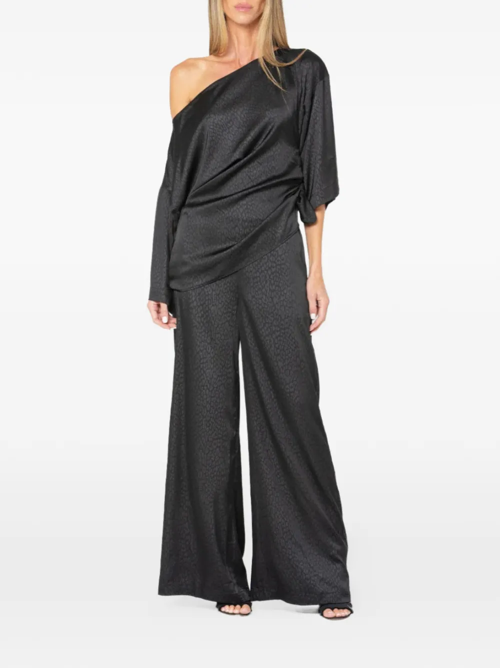JBQ Claude leopard-jacquard trousers - Nero