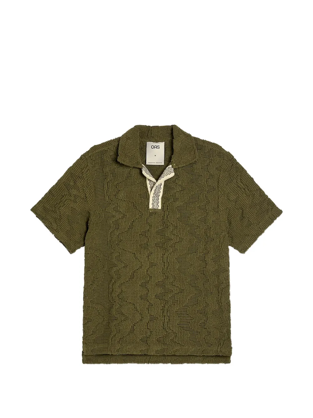 OAS Company jacquard-knit geometric-pattern T-shirt - Verde