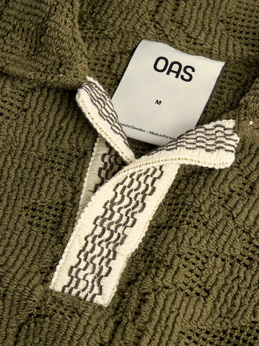 OAS Company T-shirt met geometrisch jacquard Groen