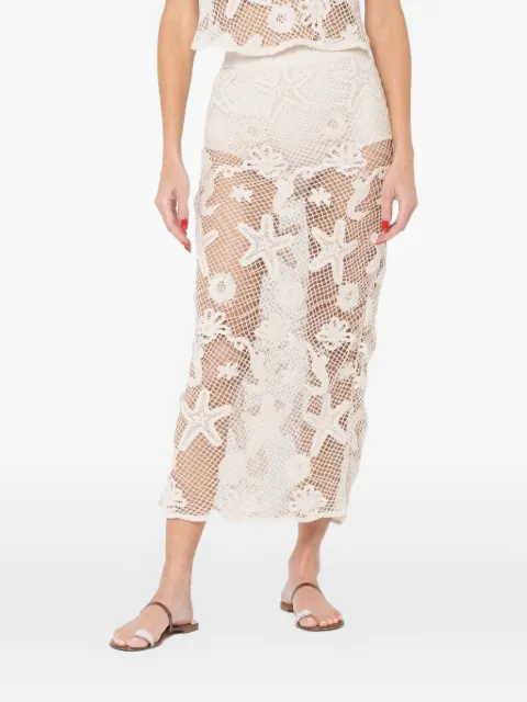 JBQ crochet starfish-motif midi skirt