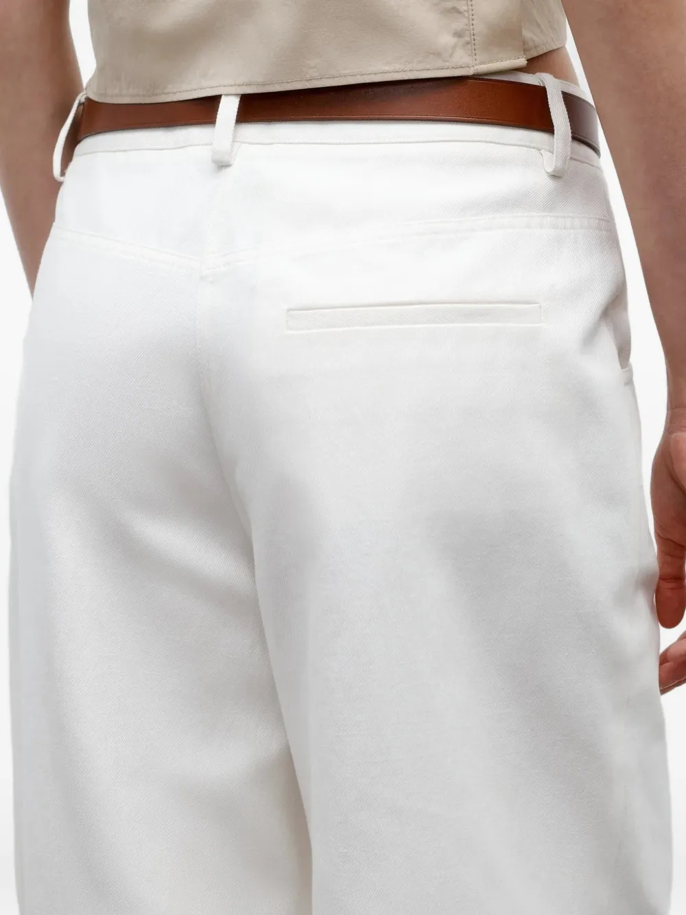 TWP Broek met wijde pijpen Wit