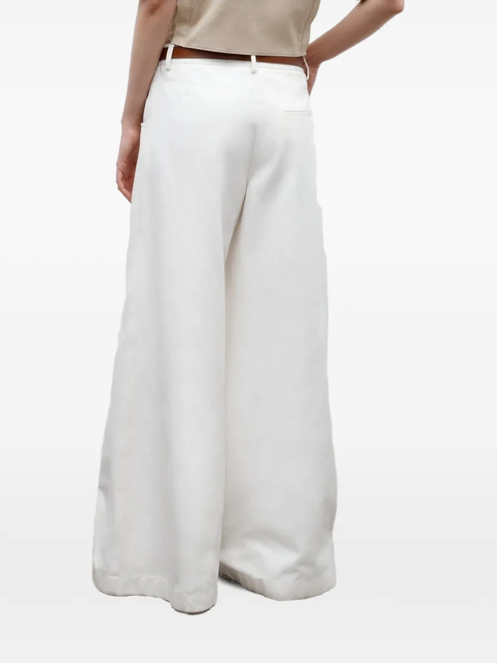 TWP Broek met wijde pijpen Wit