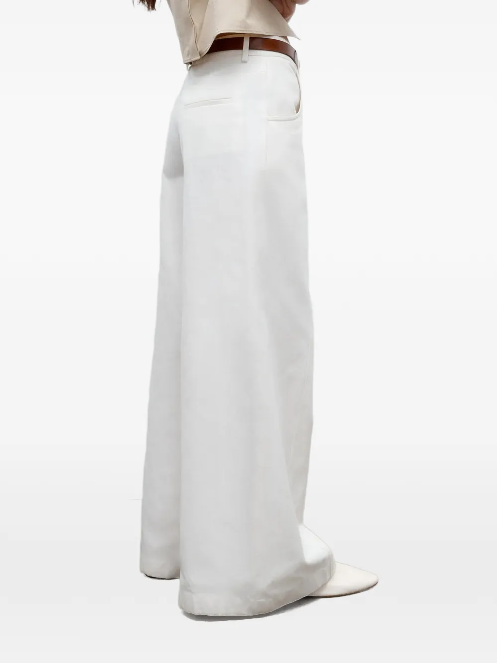 TWP Broek met wijde pijpen Wit