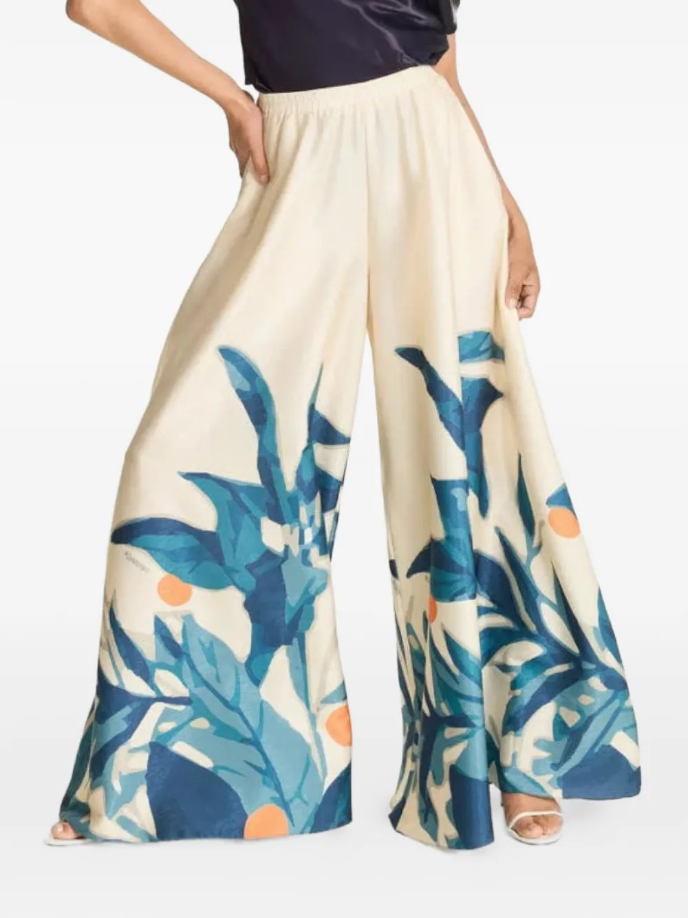 DIARRABLU Jant botanical-print palazzo trousers