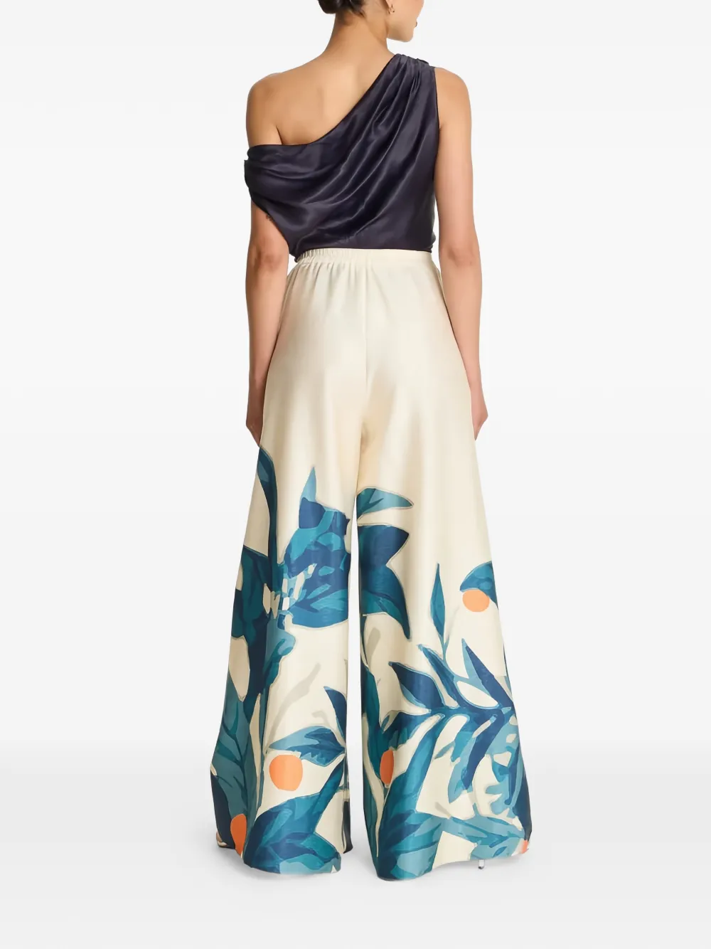 DIARRABLU Jant palazzo broek met botanische print Beige