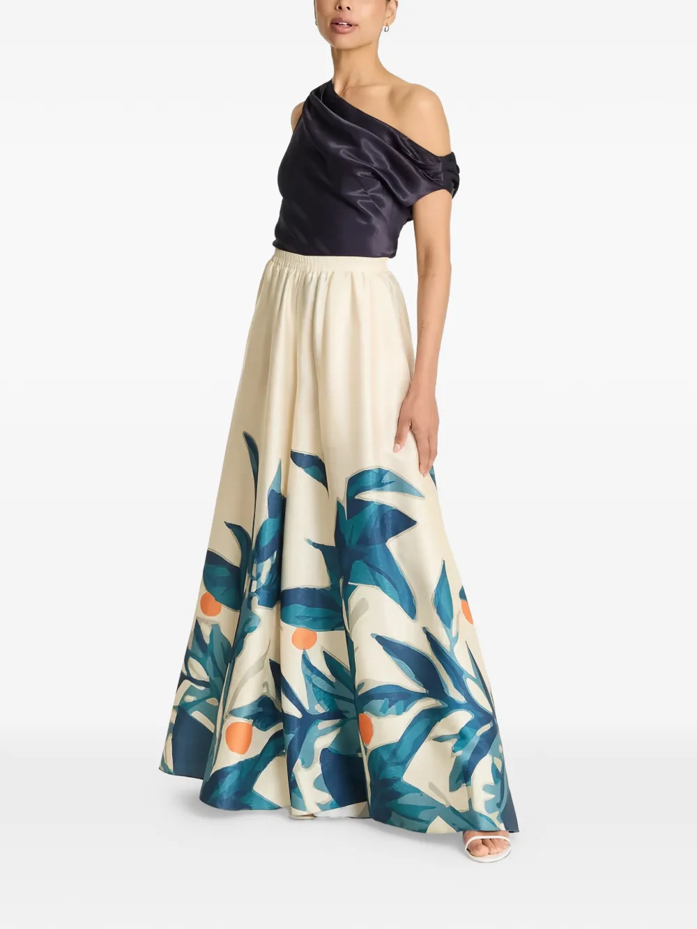 DIARRABLU Jant palazzo broek met botanische print Beige