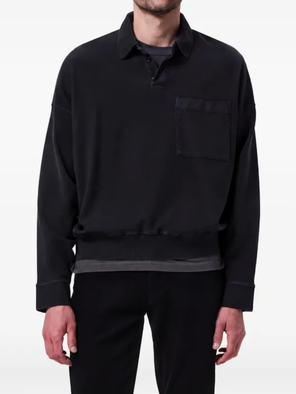 Citizens of Humanity Rugby Long-sleeve Polo Shirt in Grey