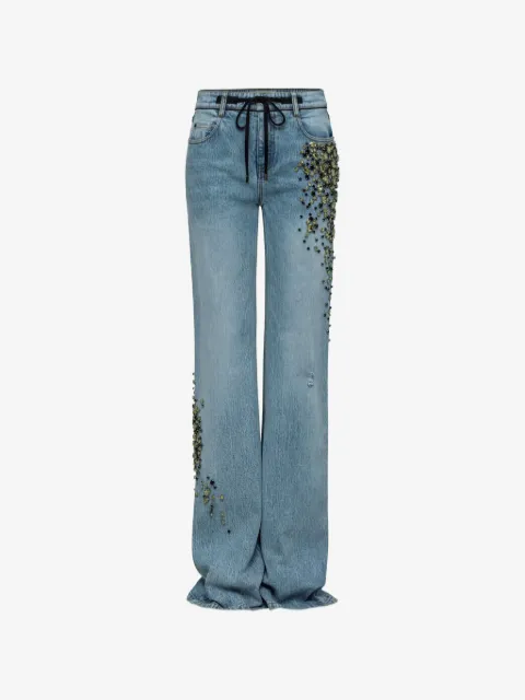 Hellessy Aki crystal-embellished drawstring jeans