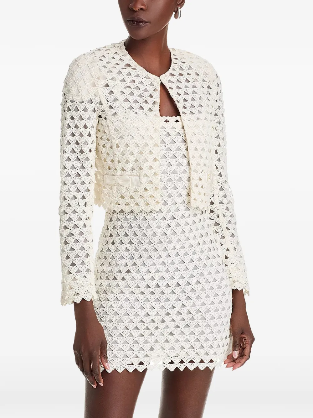 LoveShackFancy Alaya cardigan - Bianco