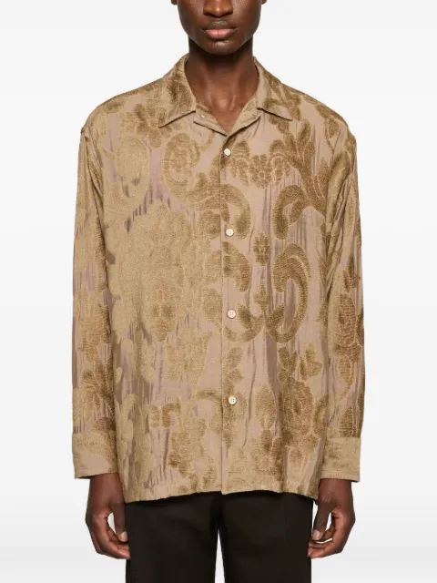 Cmmn Swdn Ario floral-jacquard shirt