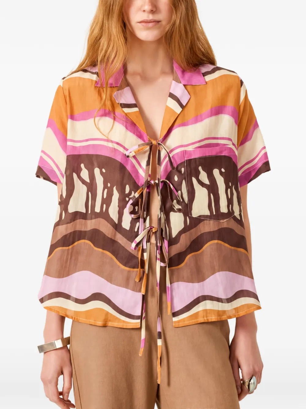Alix of Bohemia Hemd mit abstraktem Print - Braun