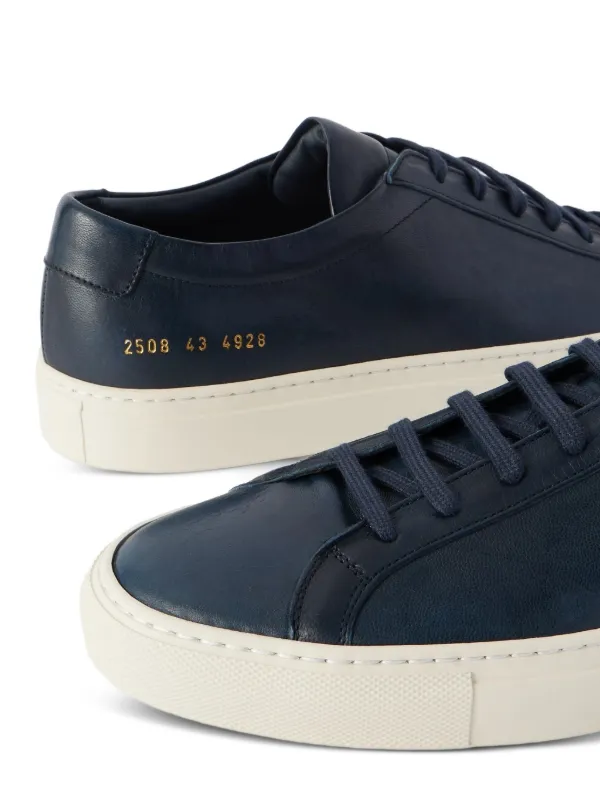 Common Projects serial-stamp Leather Sneakers | Blue | FARFETCH JO