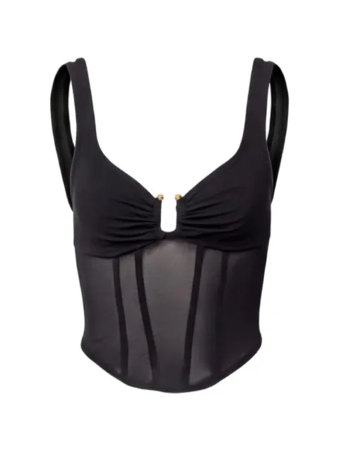 VIKTORIA & WOODS mesh-panelled corset top