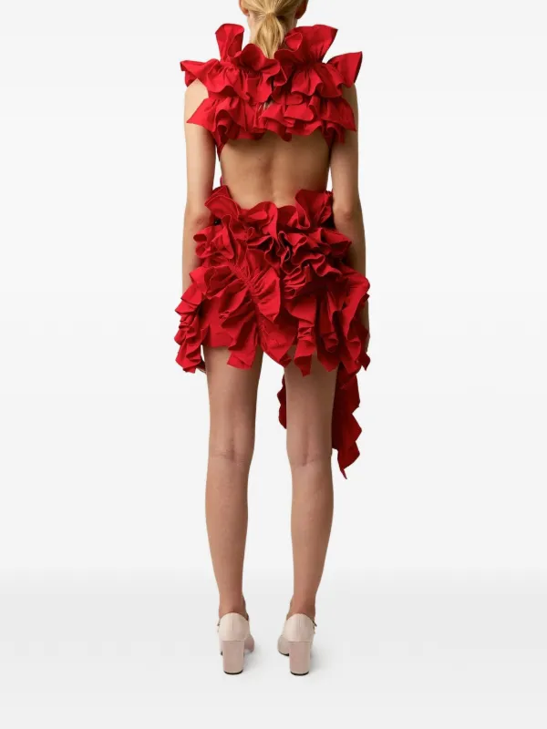aknvas red ruffle dress AKNVAS Rach Dress in Clay