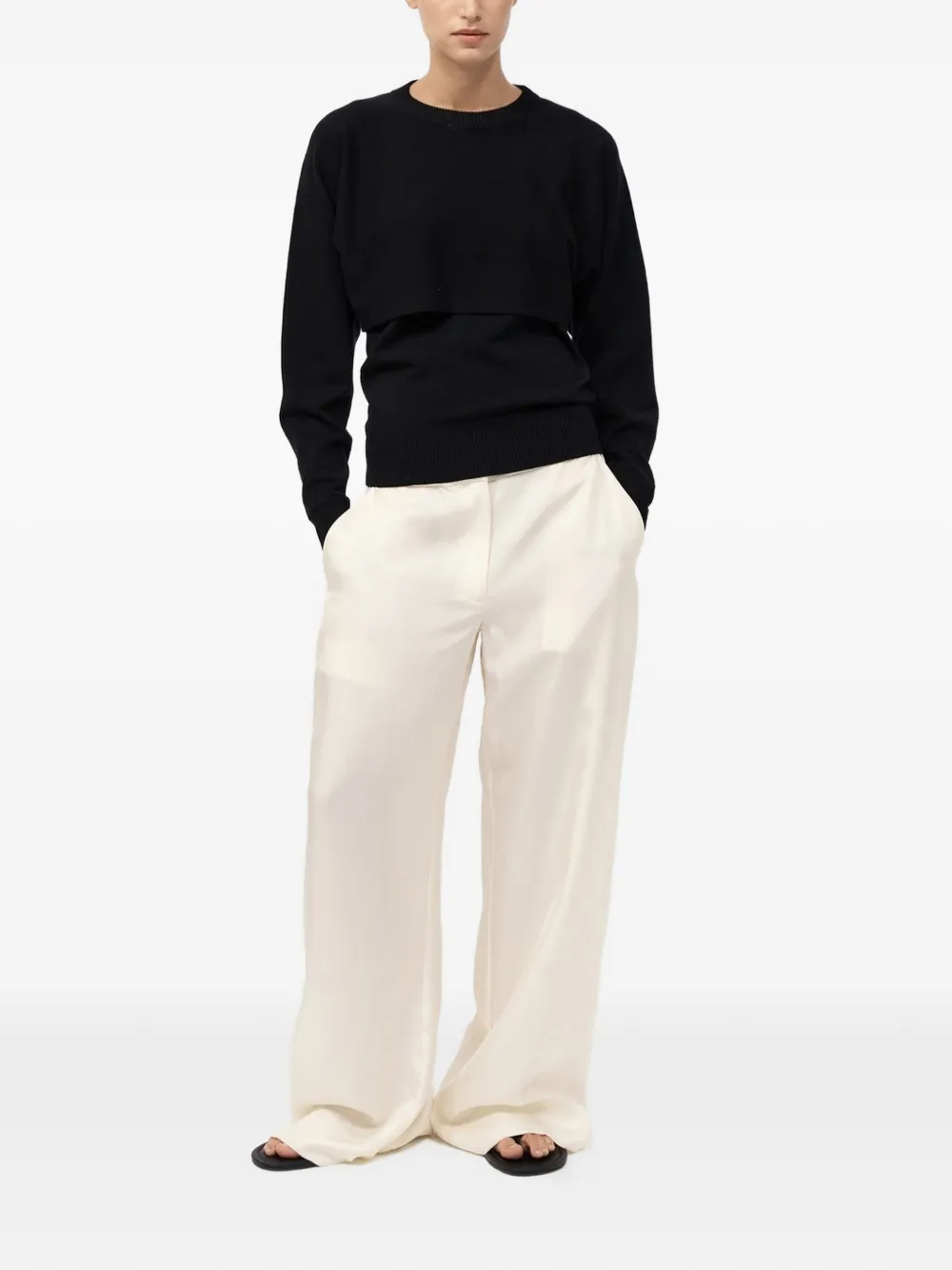 St. Agni Layered-design Sweater in Black, view 5