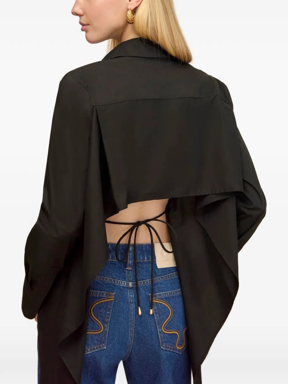 Cult Gaia Emelyn blouse met open achterkant Zwart