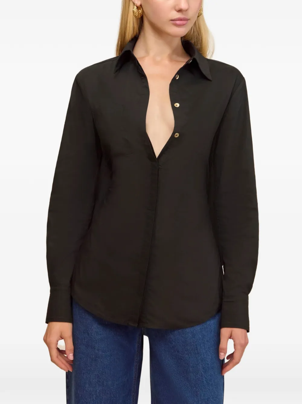 Cult Gaia Emelyn open-back shirt - Black
