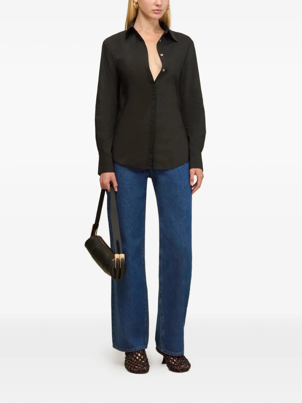 Cult Gaia Emelyn blouse met open achterkant Zwart