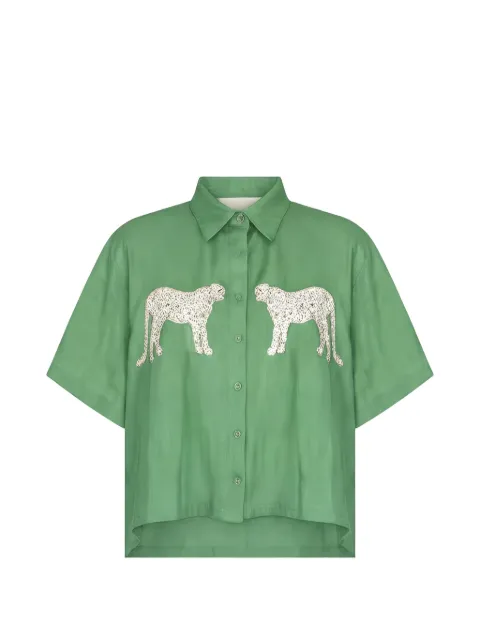 Carolina K leopard-embroidered shirt