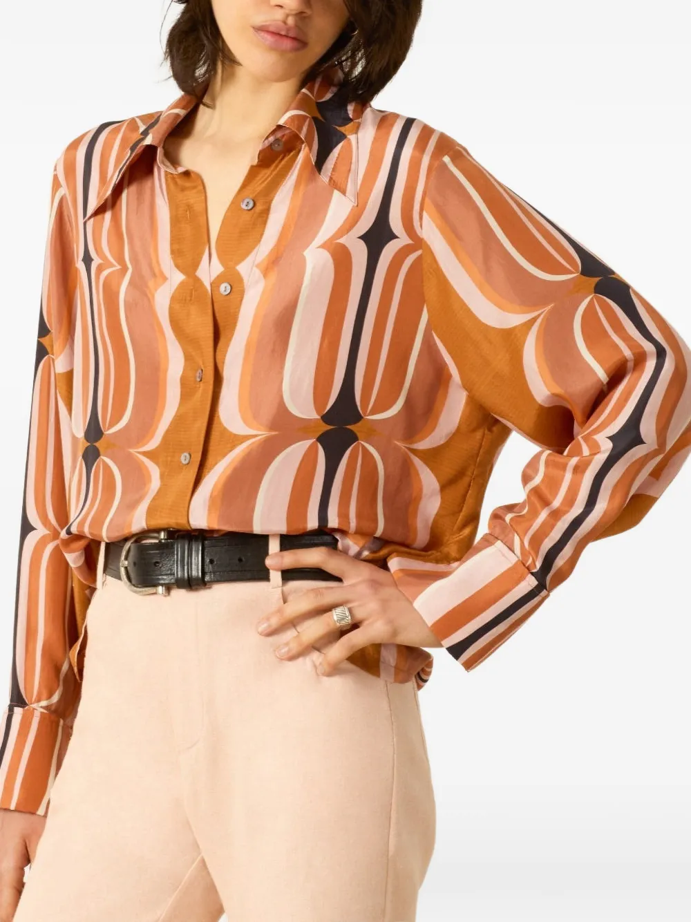 Alix Of Bohemia Dana Mesa Verde Button-down Shirt in Orange, view 2
