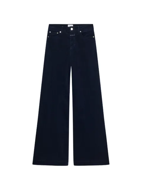Closed corduroy wide-leg trousers