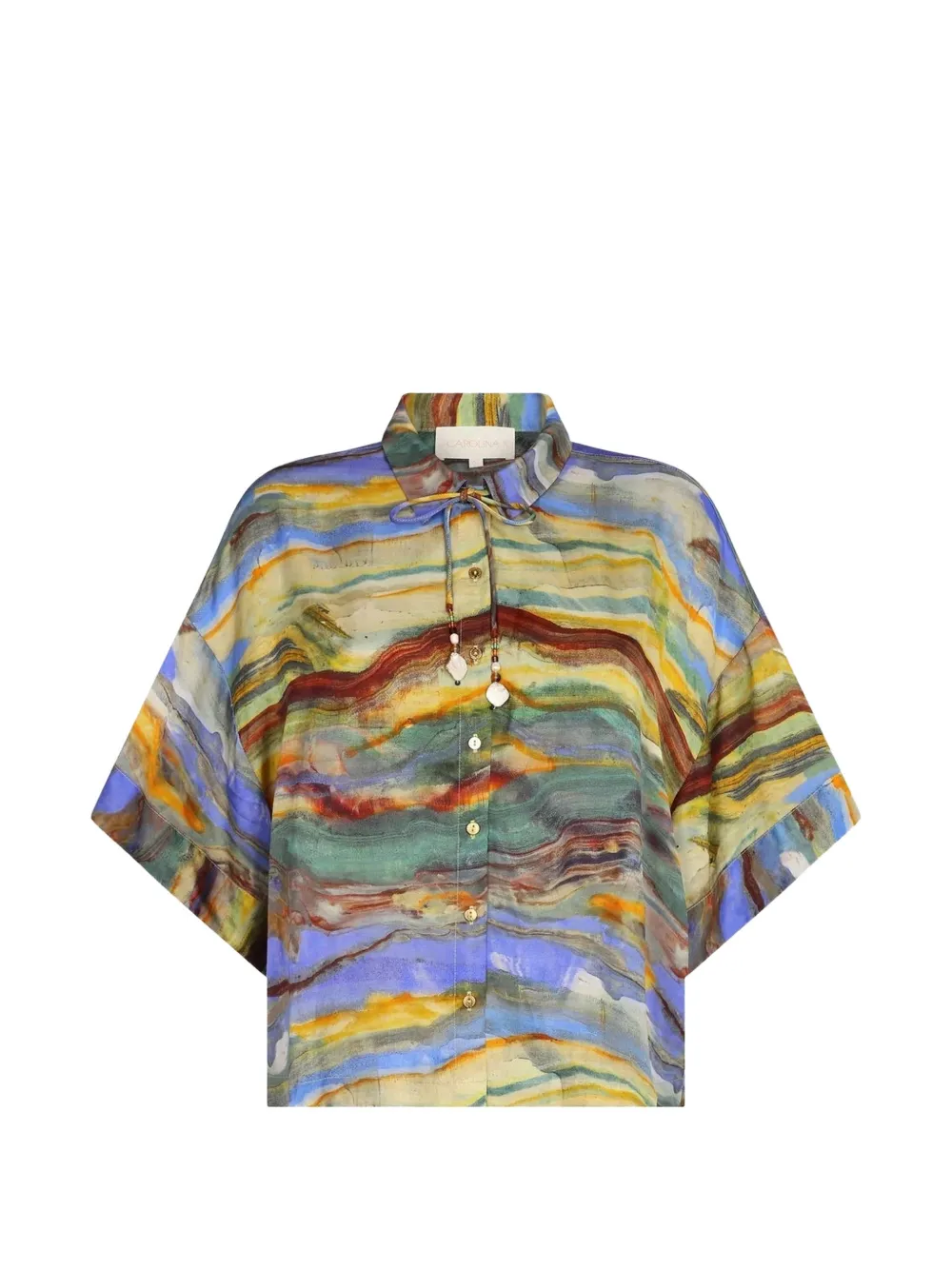 Carolina K Kimono beaded shirt - Giallo