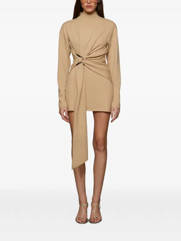 Et Ochs Poala Gathered Draped Dress in Neutrals
