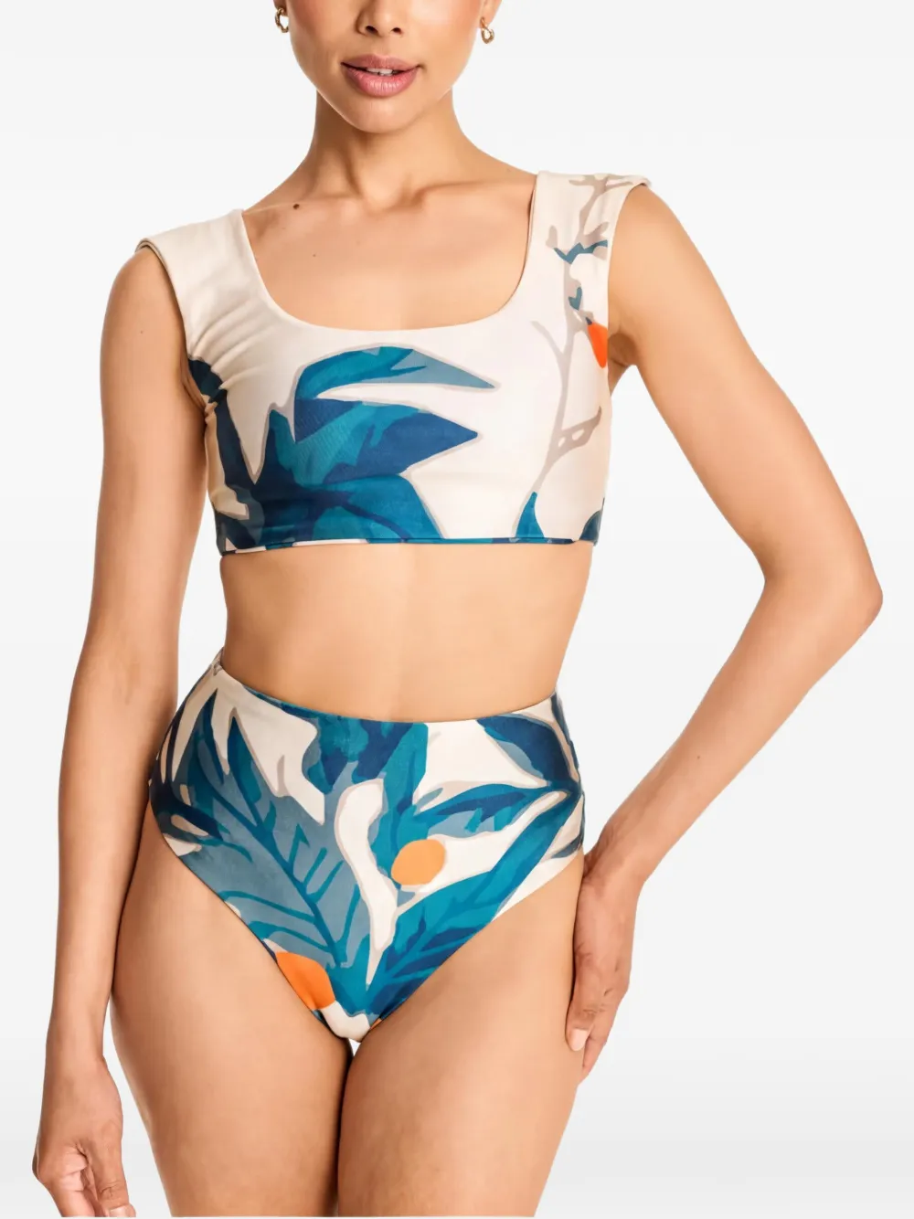 Diarrablu Leaf-print Bikini In Blue