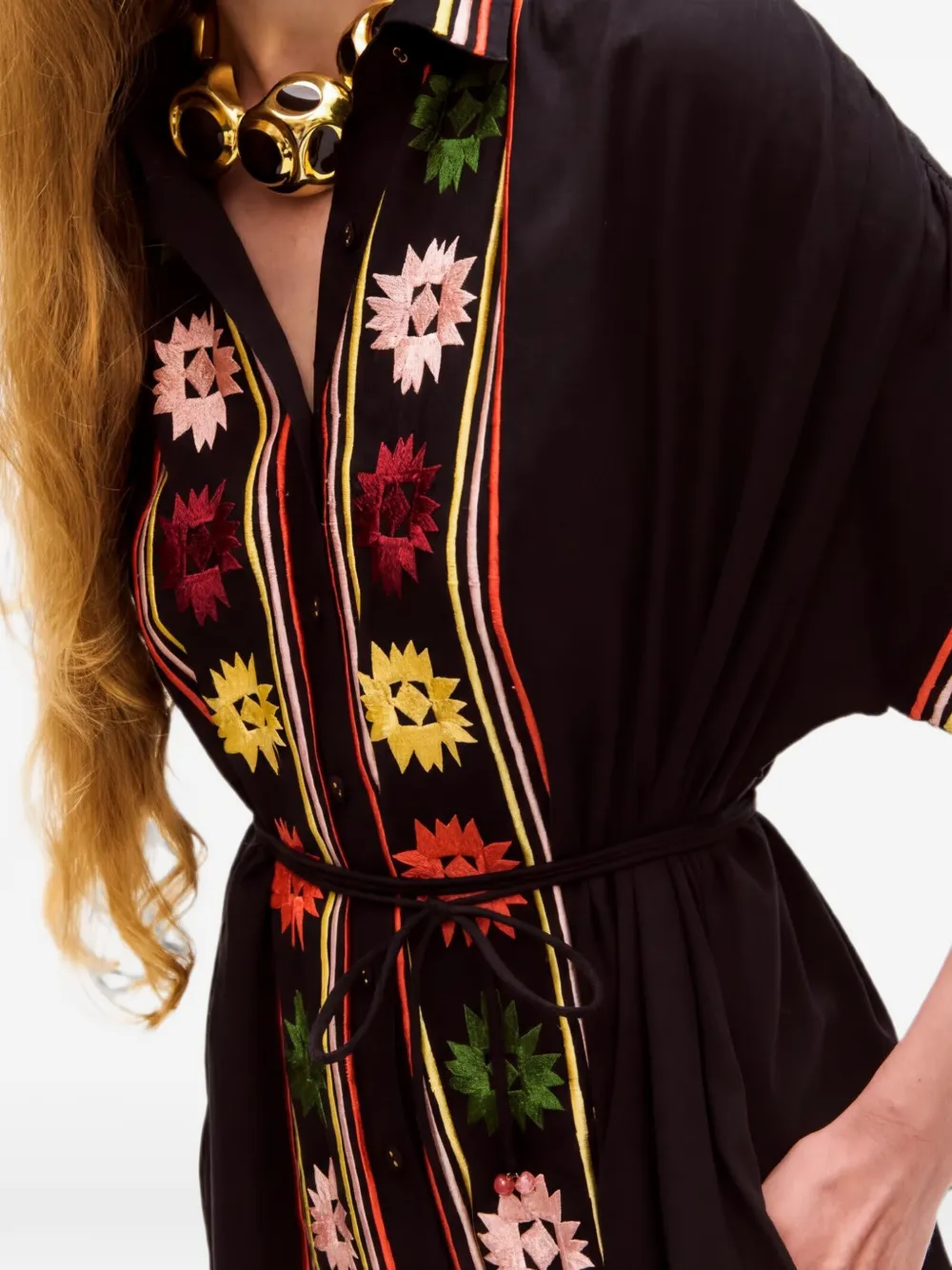 Carolina K Valerie kaftan dress Zwart