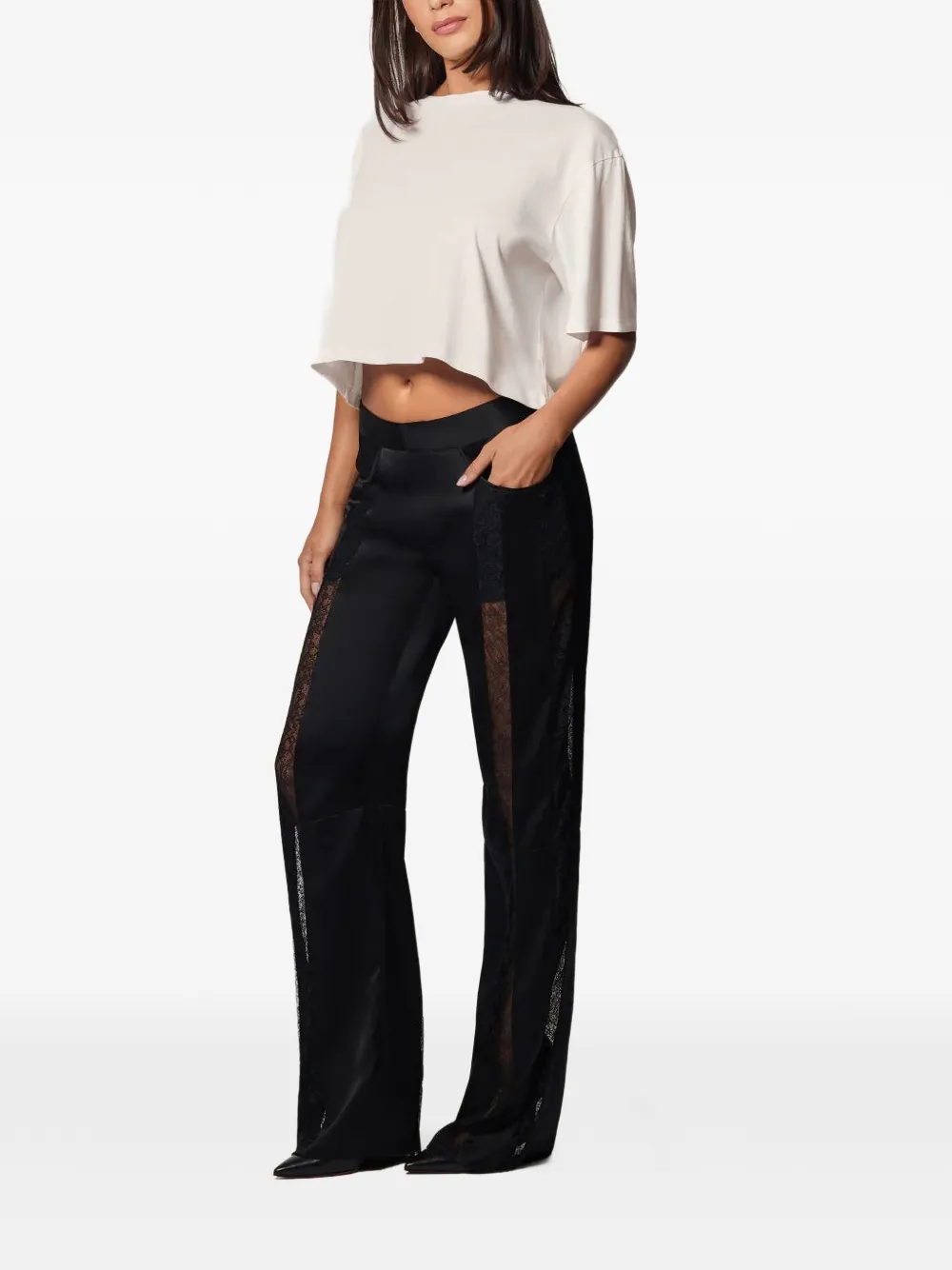 Kiki de Montparnasse Petite Fleur broek met kant Zwart