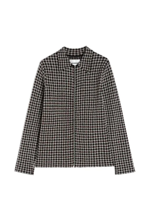 Jil Sander check-pattern zip-front shirt