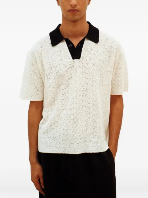 COMMAS perforated contrast-collar T-shirt