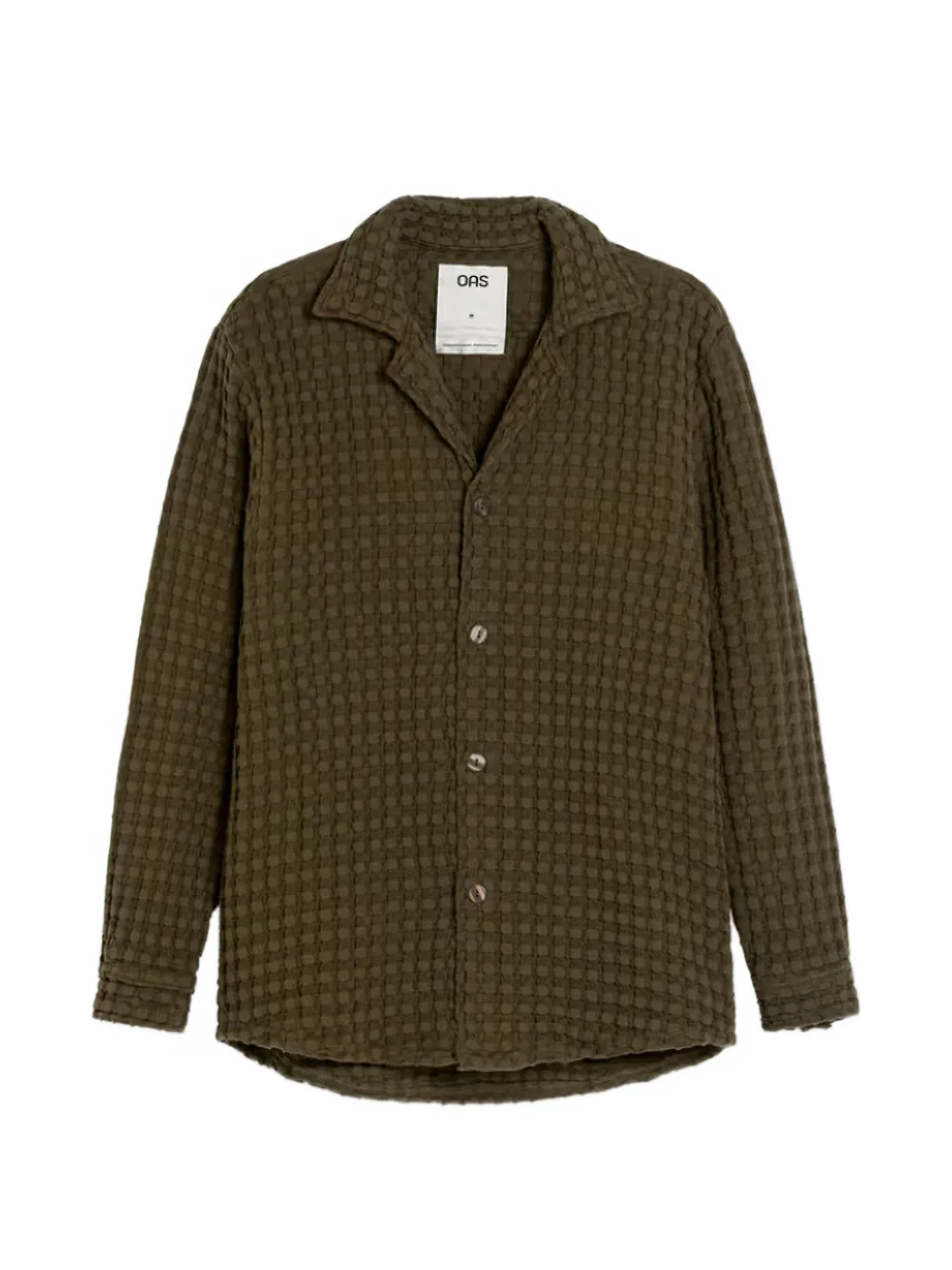 OAS Company Turtle waffle long-sleeves shirt - Verde