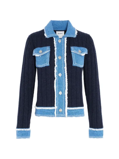 Barrie ribbed-knit frayed-edge jacket