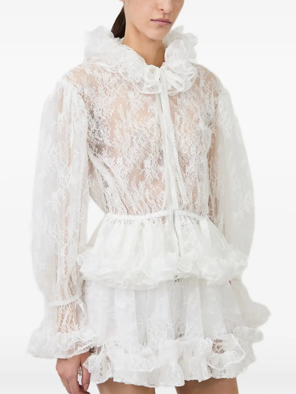 Aknvas Kirsten ruffled skorts - White