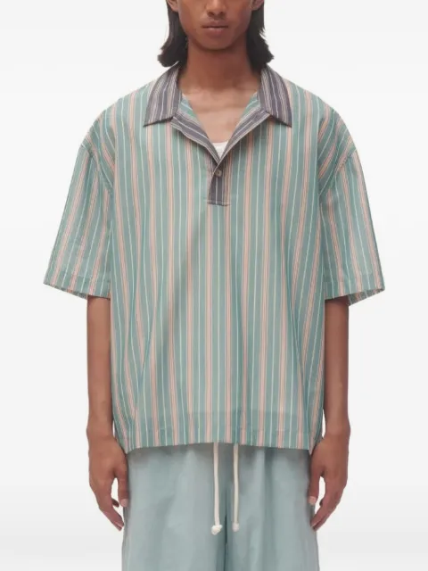 COMMAS striped short-sleeve cotton shirt
