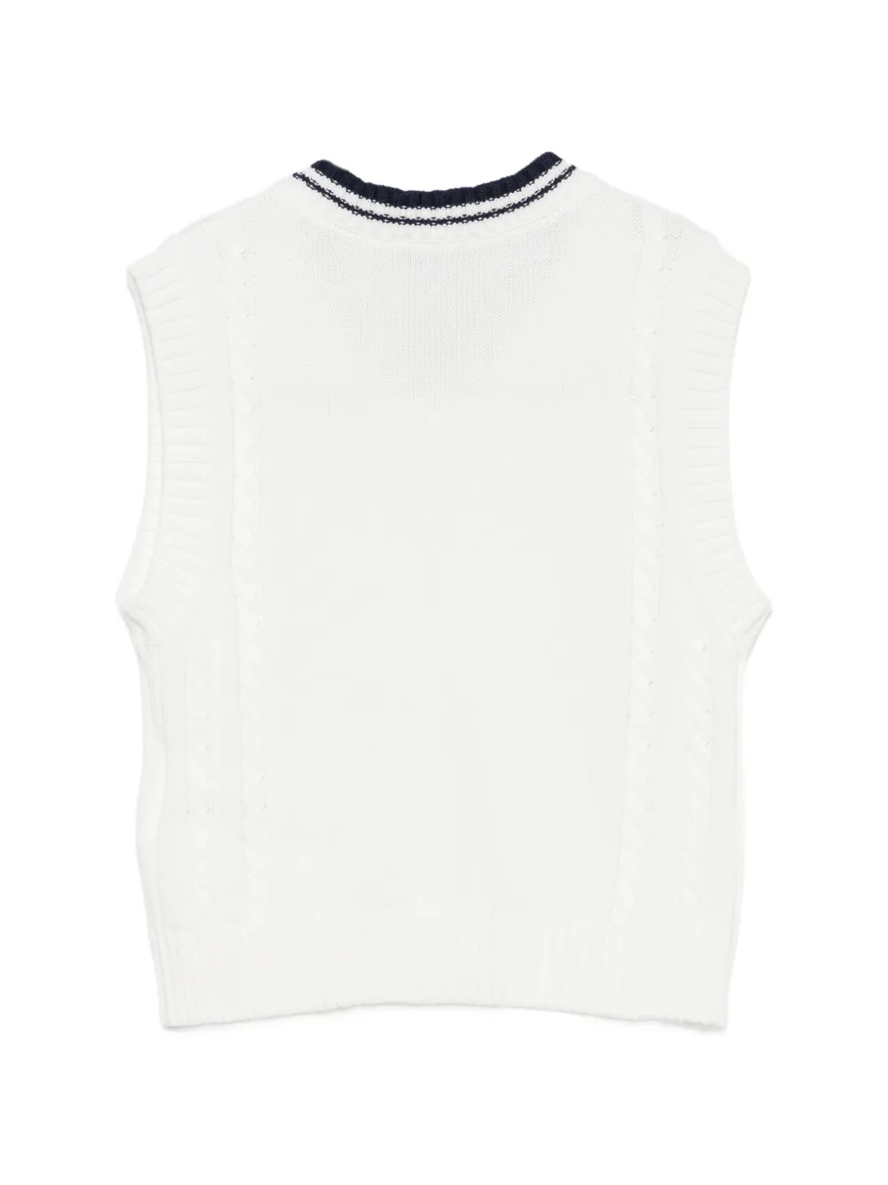 Fay Kids Kabelgebreide bodywarmer met V-hals Wit