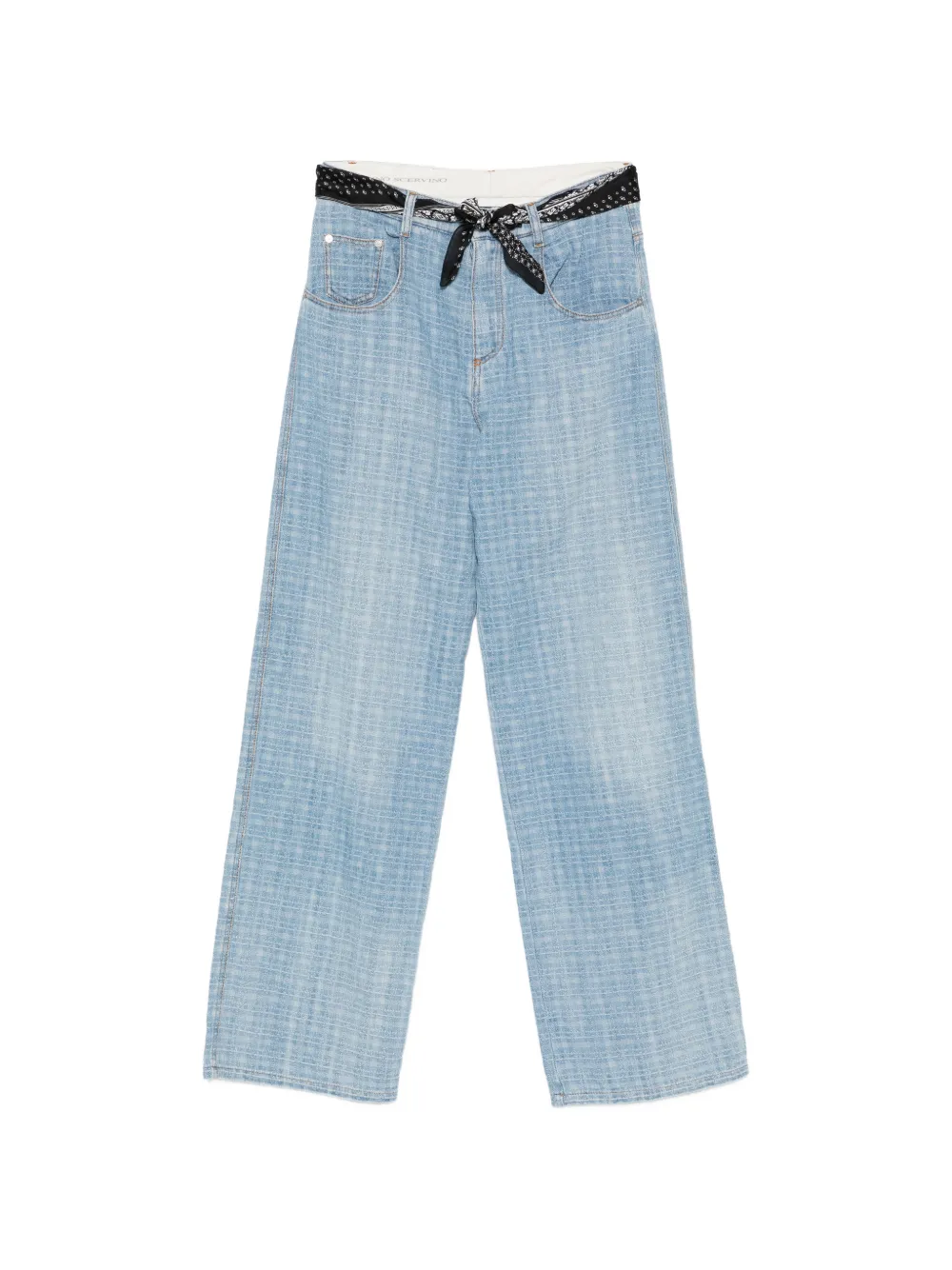 Ermanno Scervino check-pattern belted jeans - Blu