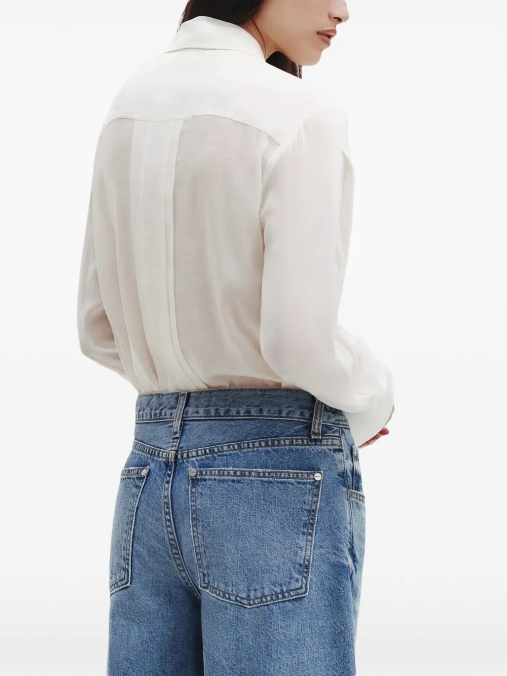 TWP Tiny Dancer jeans met wijde pijpen en vervaagd effect Blauw
