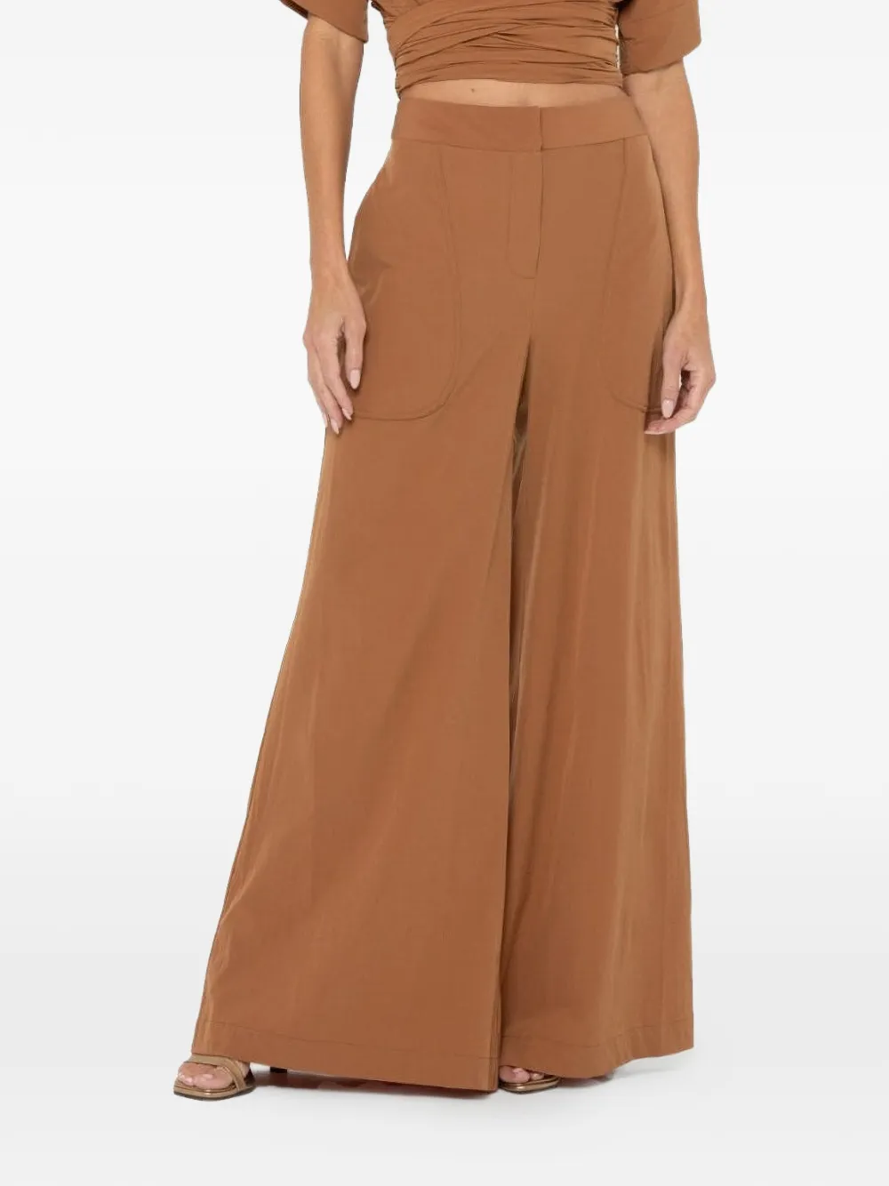 JBQ Oslo wide-leg palazzo pants - Marrone