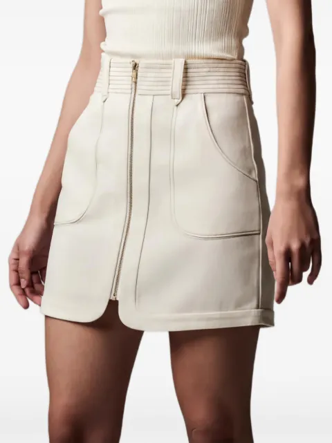 HEVRON Nora zip-up patch-pocket mini skirt