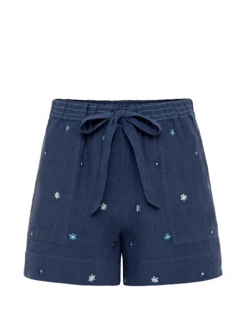 Carolina K floral-embroidered drawstring shorts