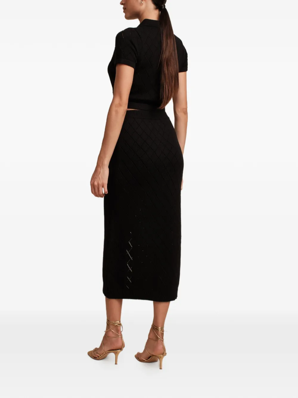  Hevron Falda Mia Con Botones - Negro 
