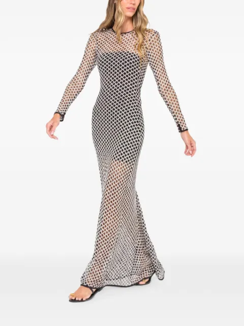JBQ vestido de malla con detalles de cristal