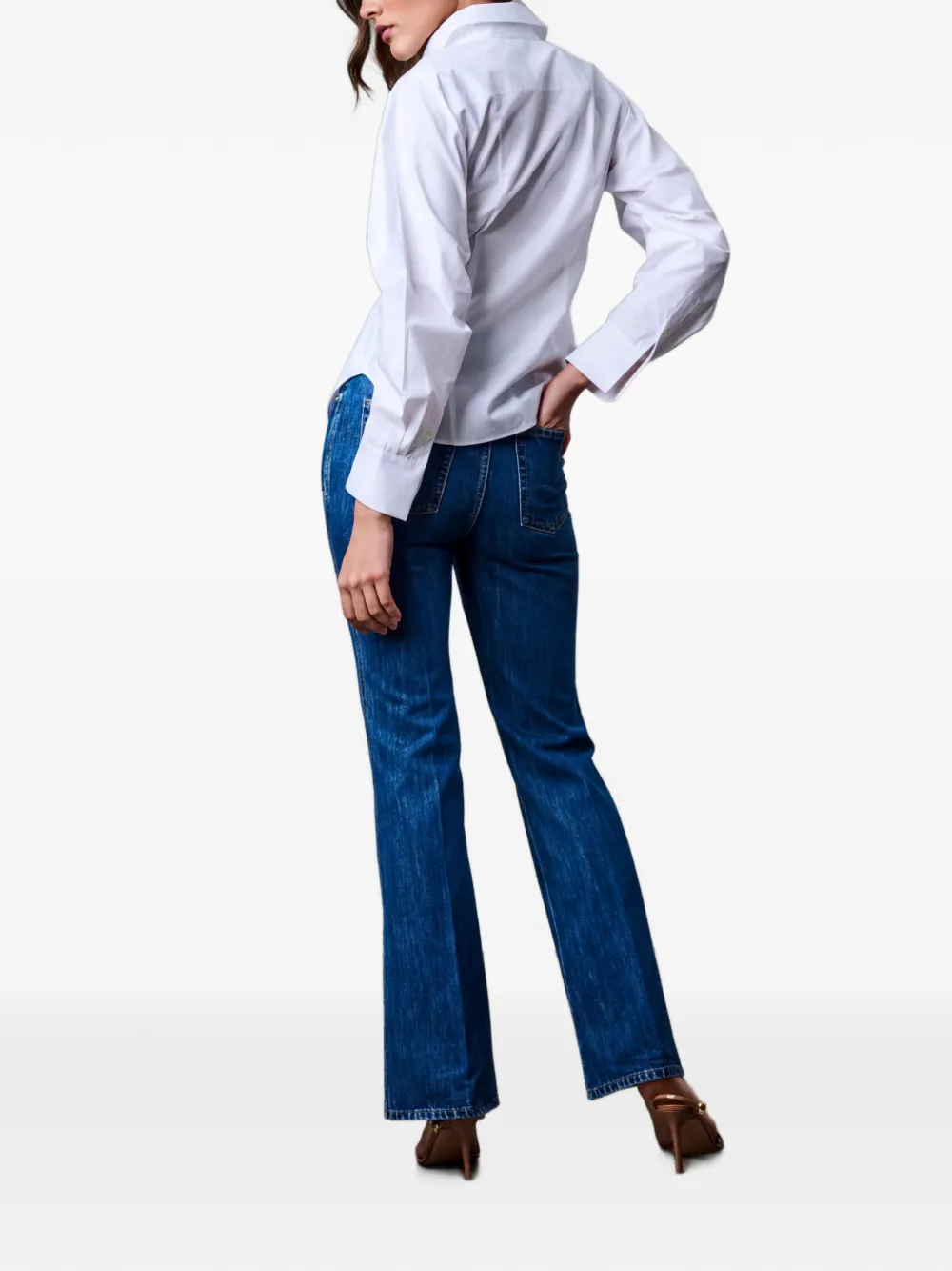 HEVRON Drexel blouse met geplooid detail Wit