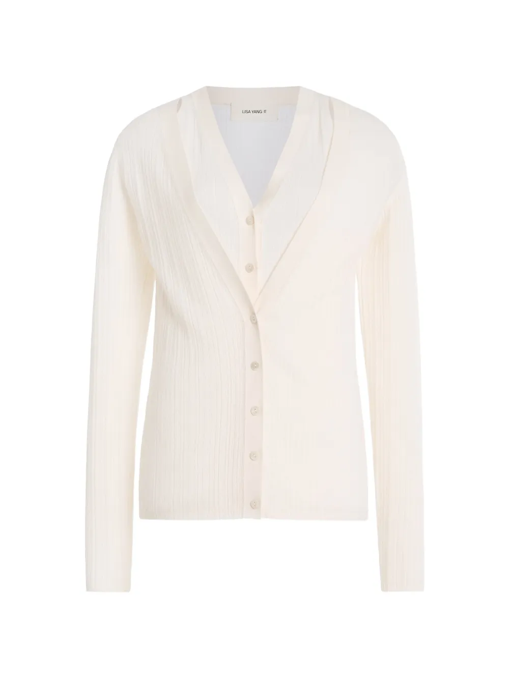 Lisa Yang Vanna ribbed cardigan - Nude