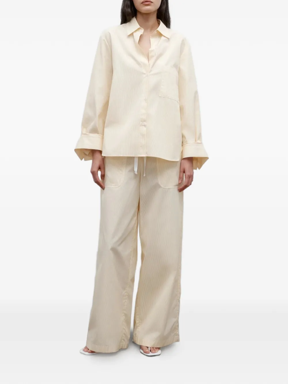 TWP Gestreept shirt Beige