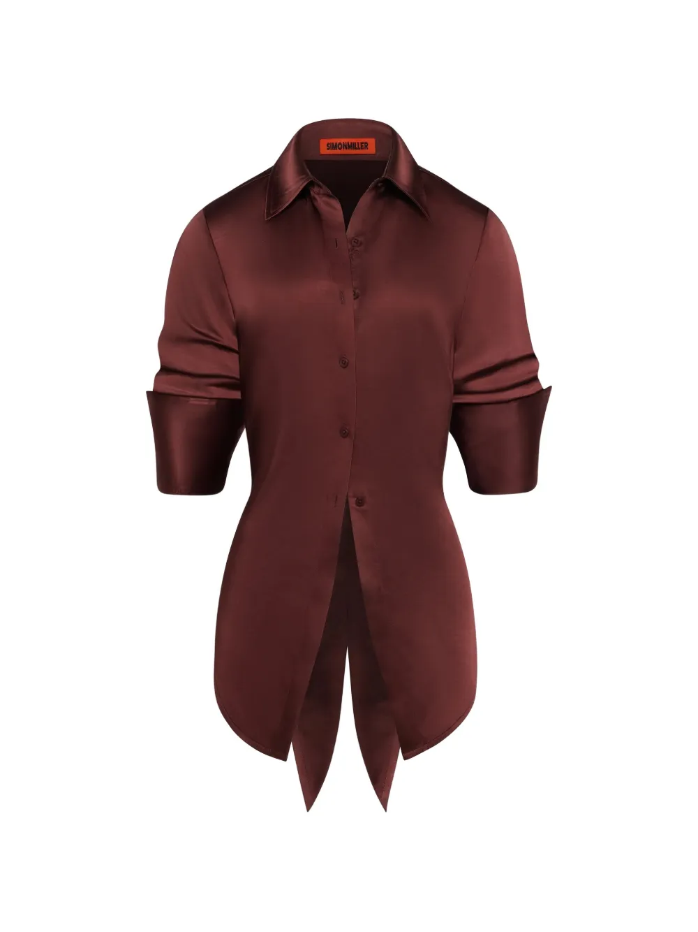 Simon Miller Loch open-back satin shirt - Marrone